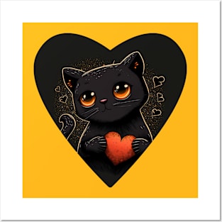 Cat love Posters and Art